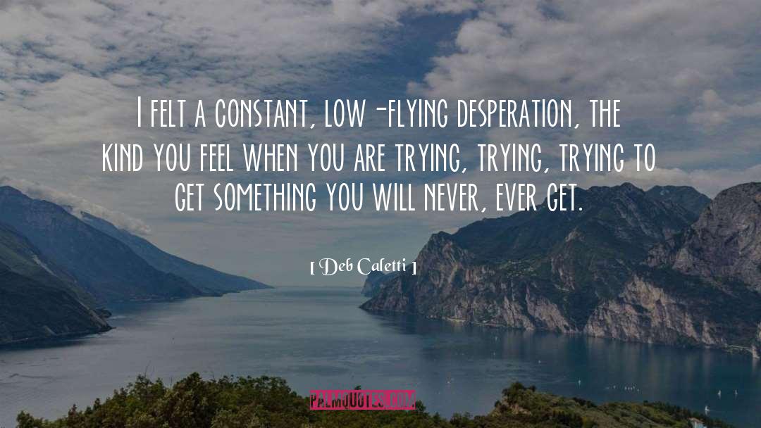 Deb Caletti Quotes: I felt a constant, low-flying