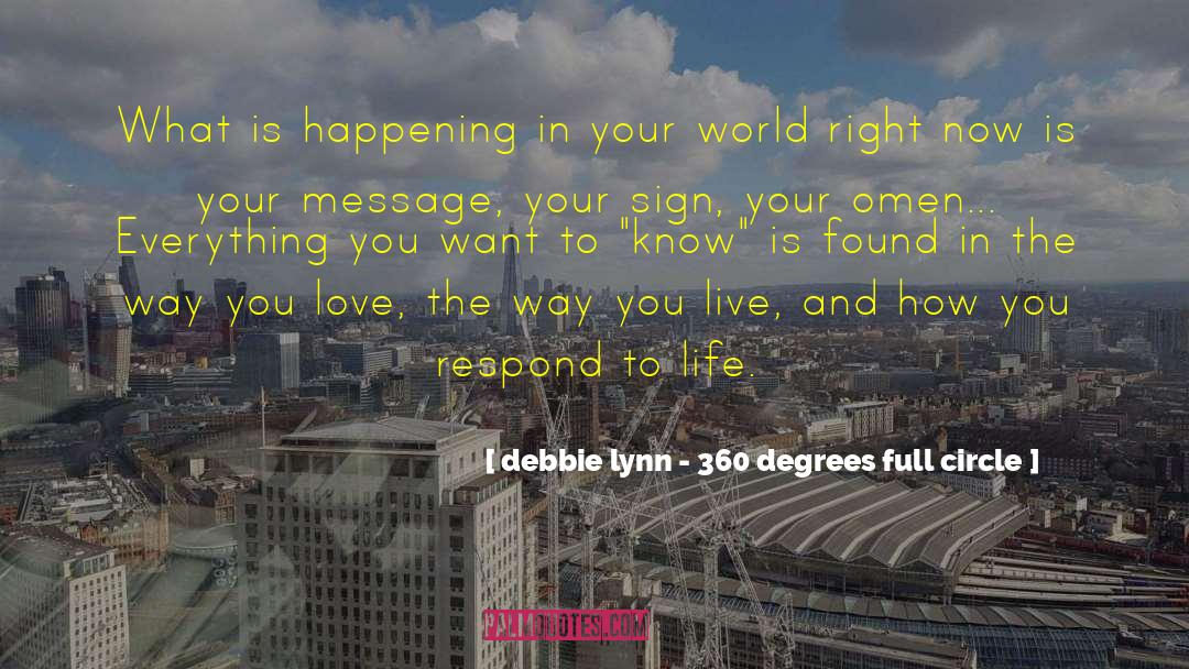 Debbie Lynn - 360 Degrees Full Circle Quotes: What is happening in your