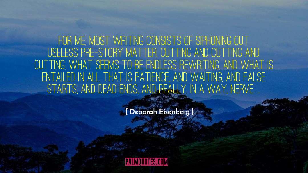 Deborah Eisenberg Quotes: For me, most writing consists