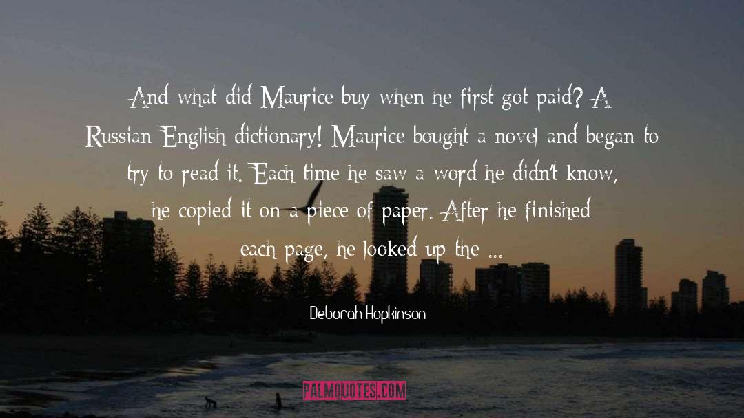 Deborah Hopkinson Quotes: And what did Maurice buy