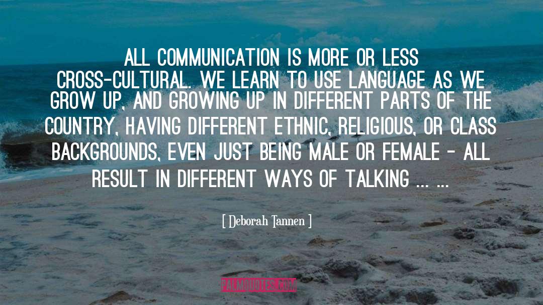 Deborah Tannen Quotes: All communication is more or