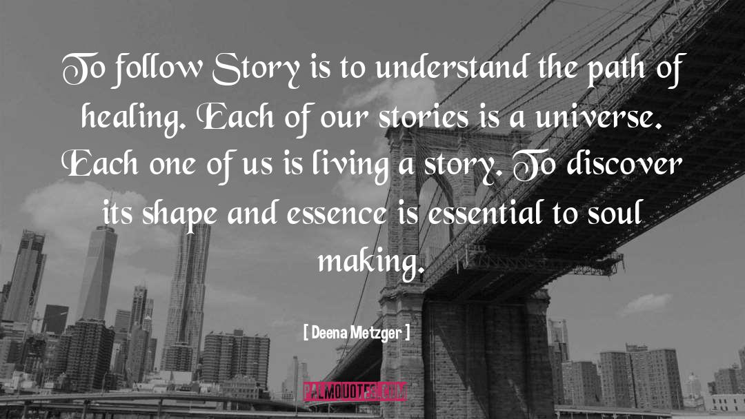 Deena Metzger Quotes: To follow Story is to