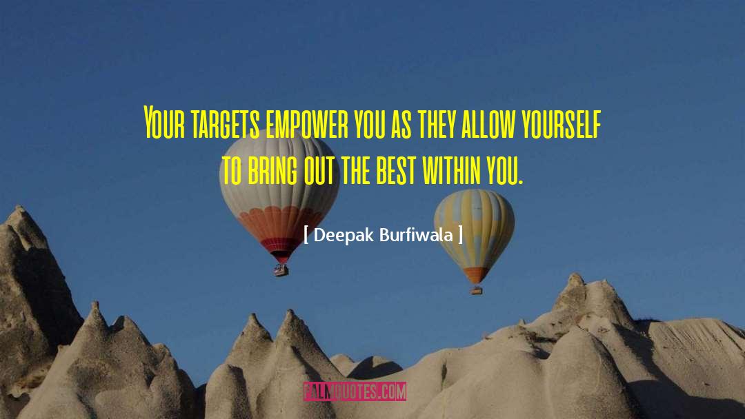 Deepak Burfiwala Quotes: Your targets empower you as