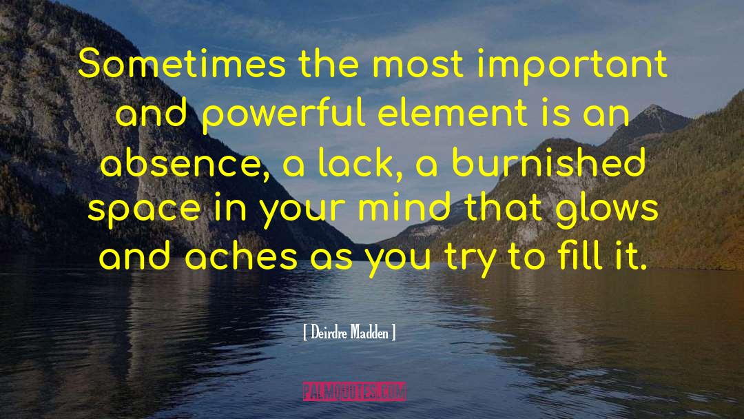 Deirdre Madden Quotes: Sometimes the most important and