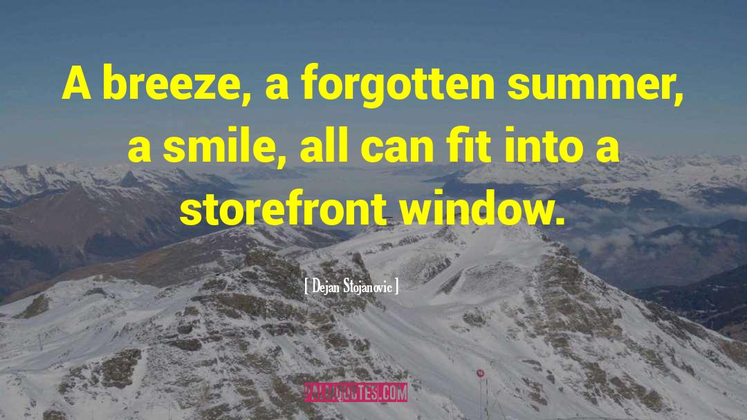 Dejan Stojanovic Quotes: A breeze, a forgotten summer,