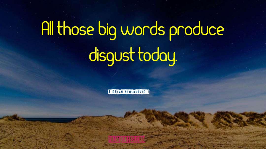 Dejan Stojanovic Quotes: All those big words produce