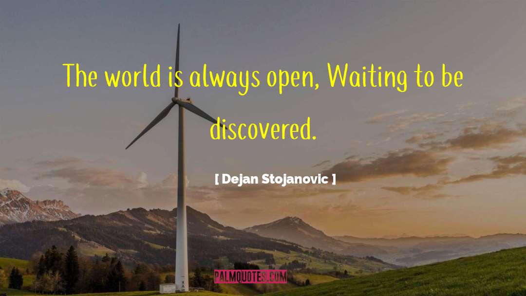 Dejan Stojanovic Quotes: The world is always open,