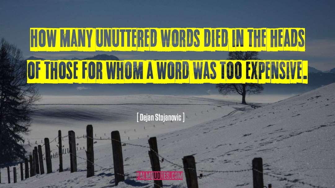 Dejan Stojanovic Quotes: How many unuttered words died