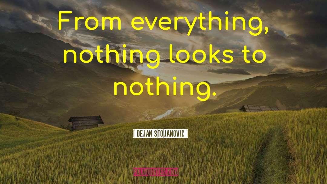 Dejan Stojanovic Quotes: From everything, nothing looks to