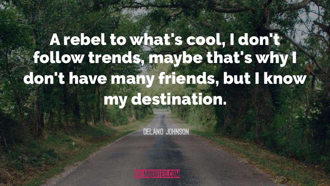 Delano Johnson Quotes: A rebel to what's cool,