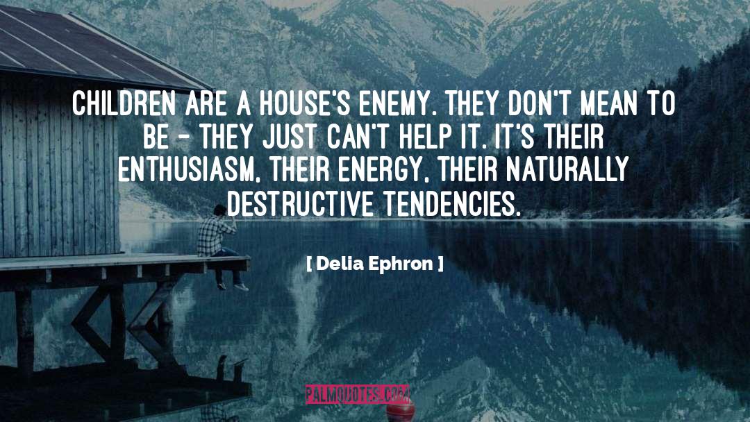 Delia Ephron Quotes: Children are a house's enemy.