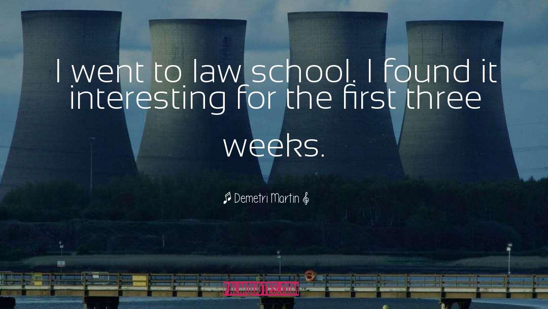 Demetri Martin Quotes: I went to law school.