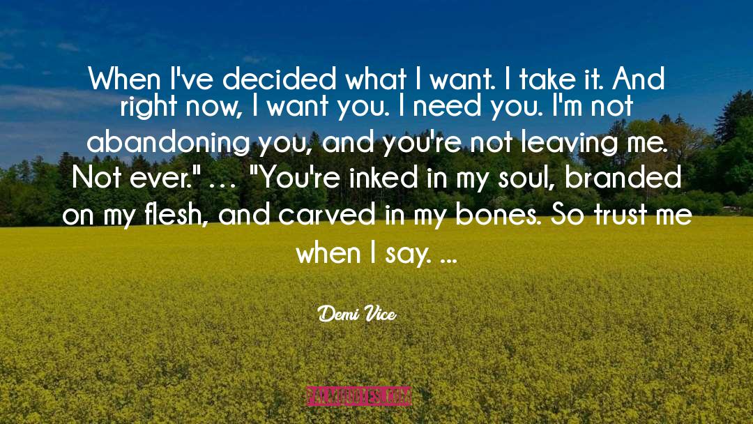 Demi Vice Quotes: When I've decided what I