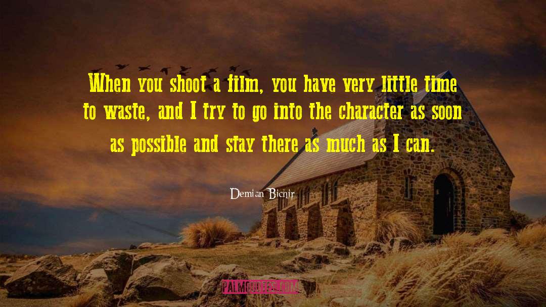 Demian Bichir Quotes: When you shoot a film,