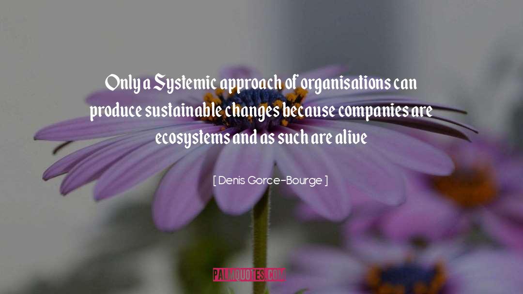 Denis Gorce-Bourge Quotes: Only a Systemic approach of