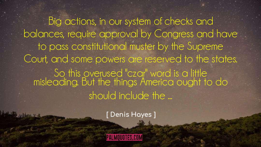 Denis Hayes Quotes: Big actions, in our system