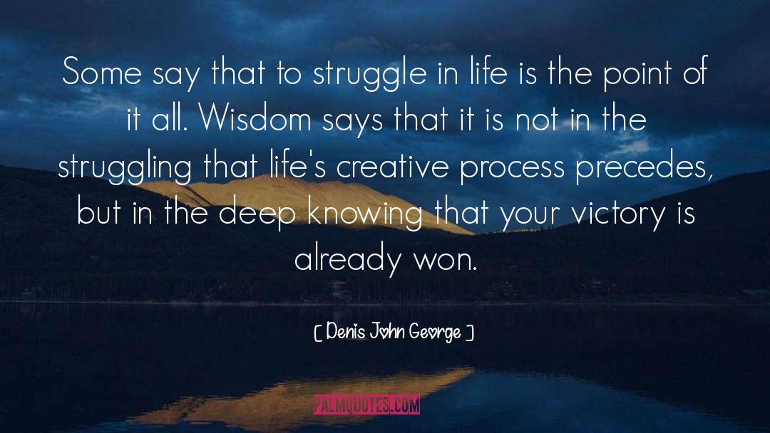 Denis John George Quotes: Some say that to struggle