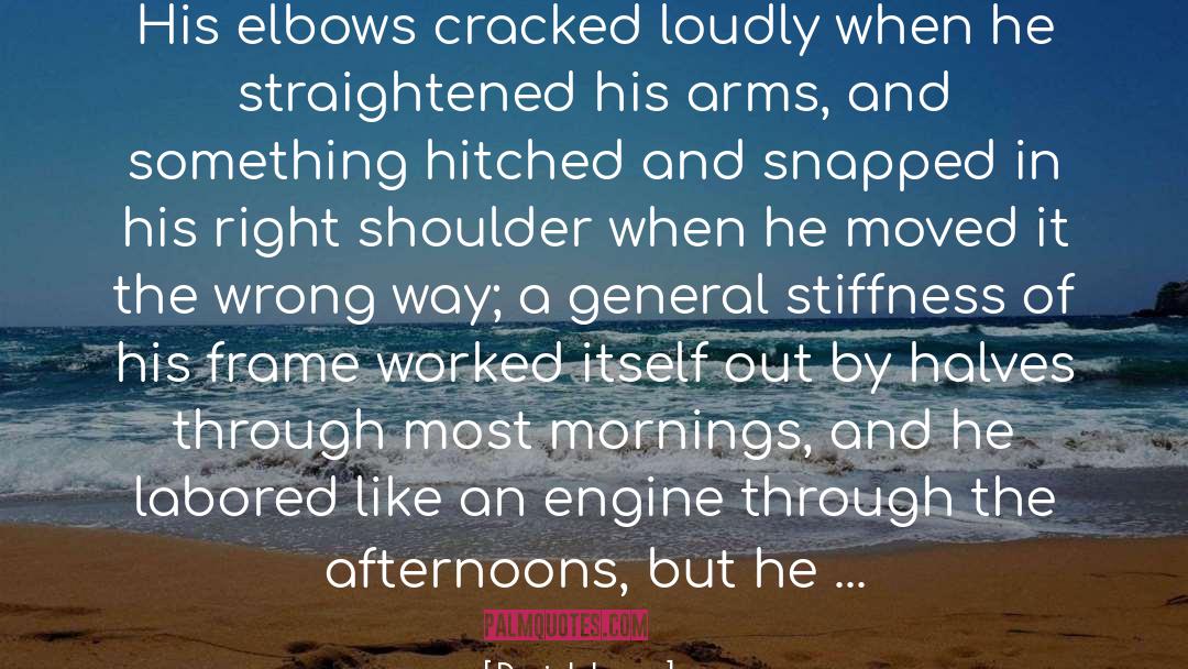 Denis Johnson Quotes: His elbows cracked loudly when