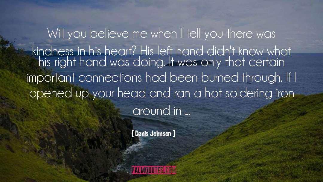 Denis Johnson Quotes: Will you believe me when