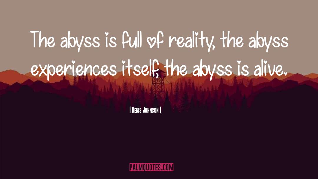 Denis Johnson Quotes: The abyss is full of