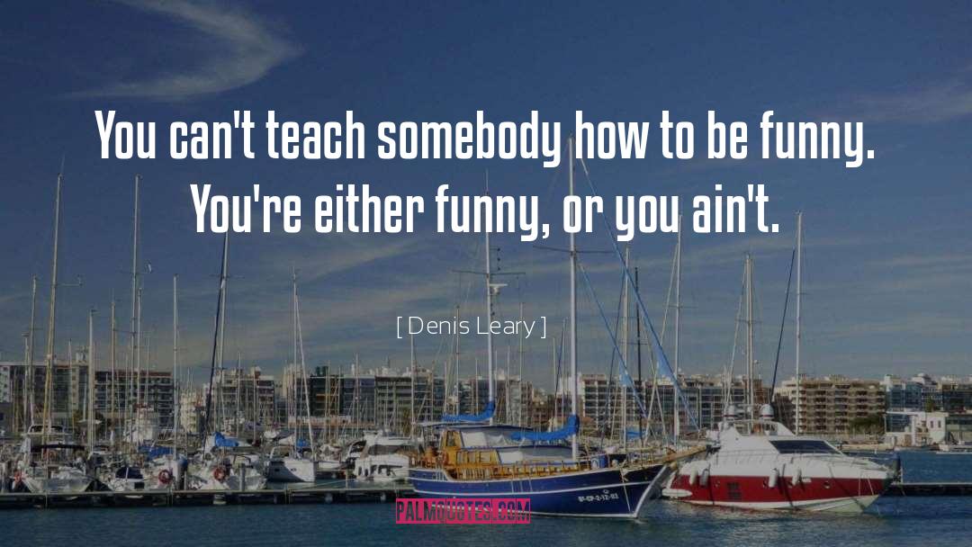 Denis Leary Quotes: You can't teach somebody how