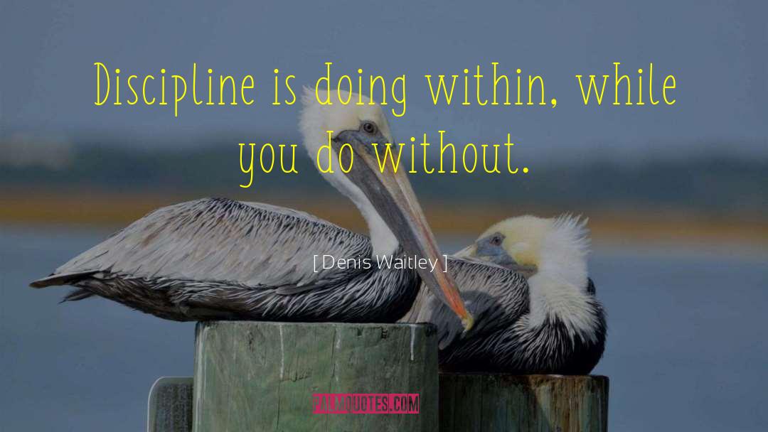 Denis Waitley Quotes: Discipline is doing within, while