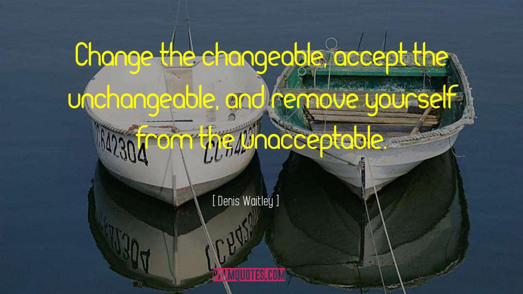 Denis Waitley Quotes: Change the changeable, accept the