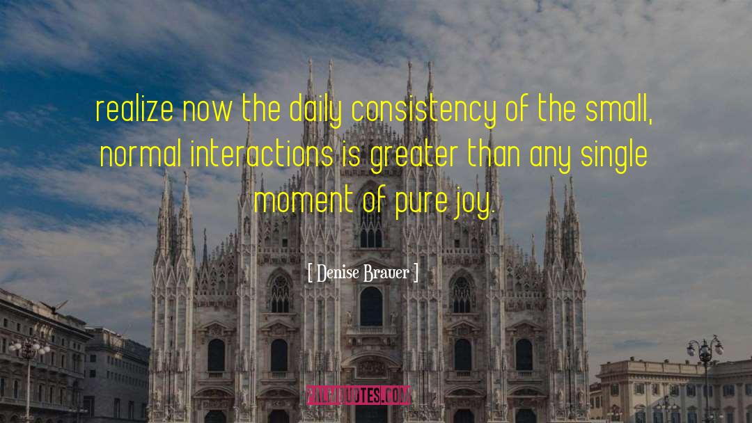 Denise Brauer Quotes: realize now the daily consistency