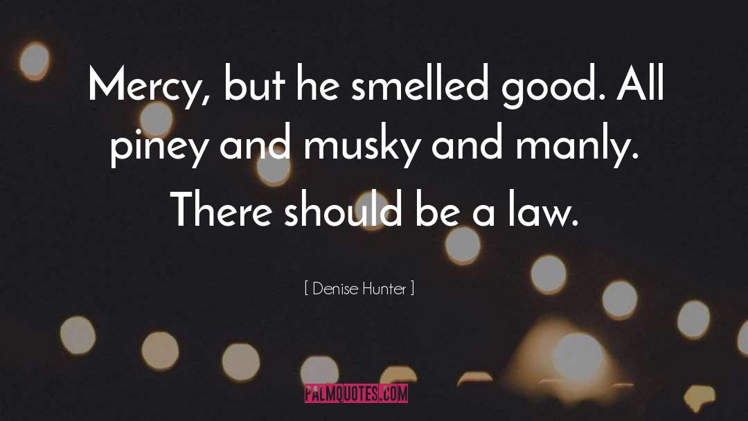 Denise Hunter Quotes: Mercy, but he smelled good.