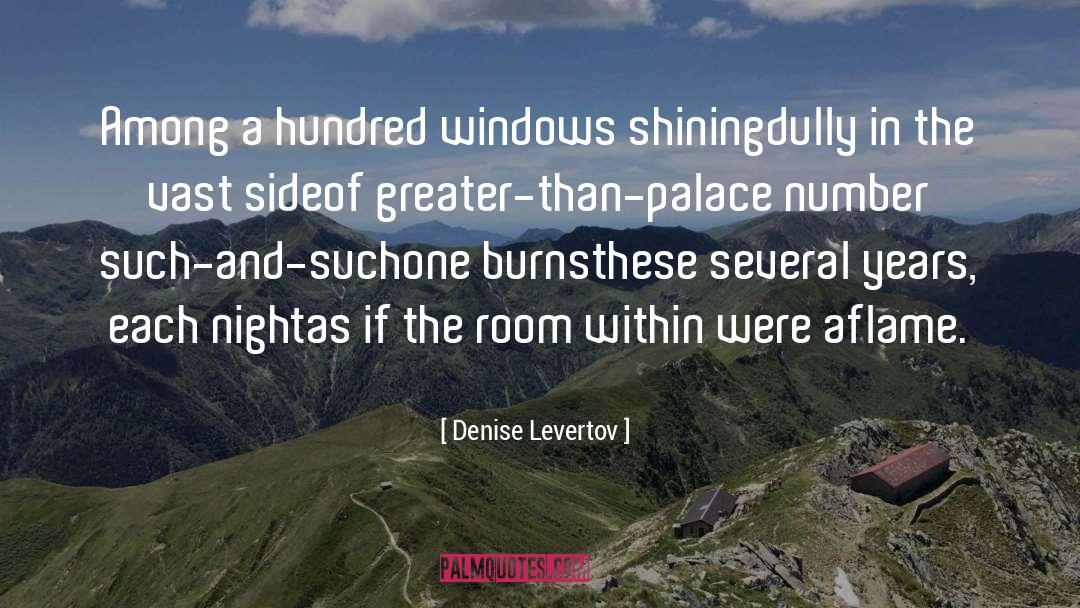 Denise Levertov Quotes: Among a hundred windows shining<br>dully