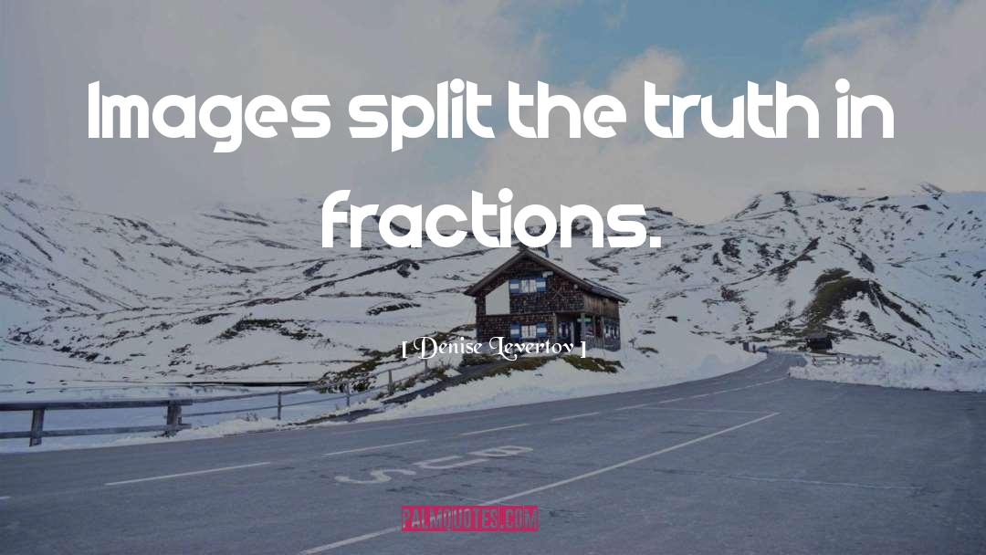 Denise Levertov Quotes: Images <br>split the truth <br>in