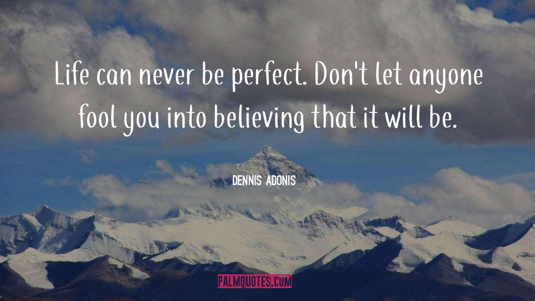 Dennis Adonis Quotes: Life can never be perfect.