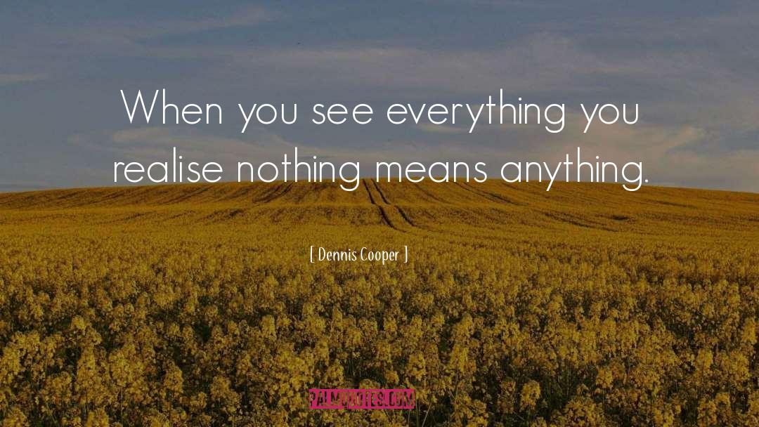 Dennis Cooper Quotes: When you see everything you