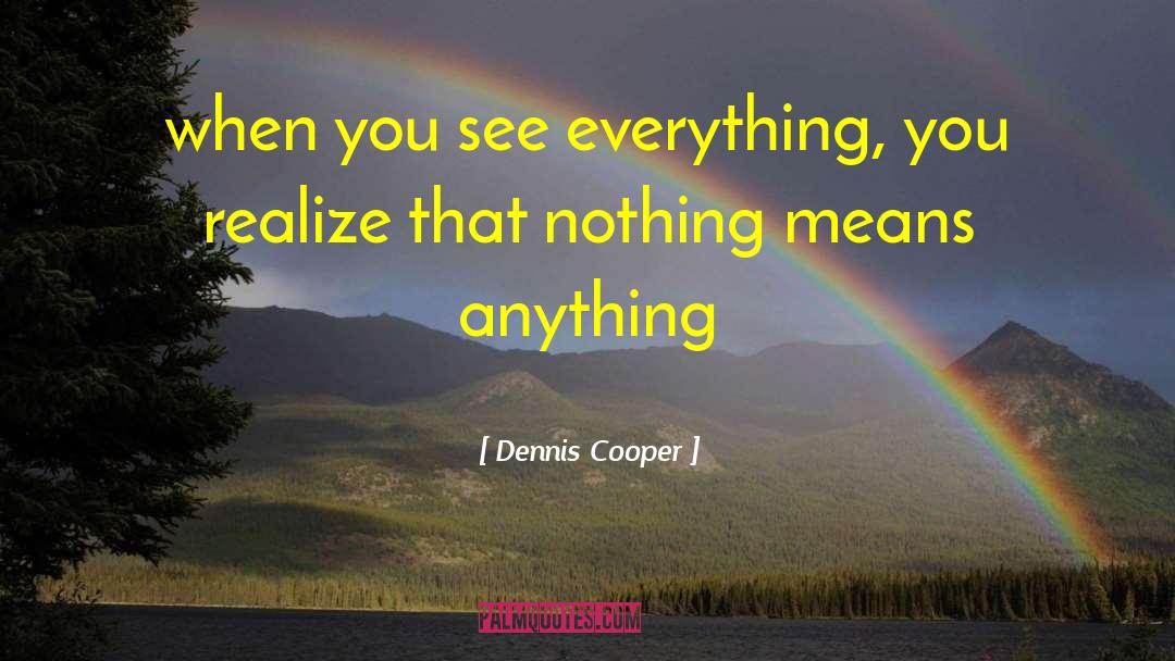 Dennis Cooper Quotes: when you see everything, you