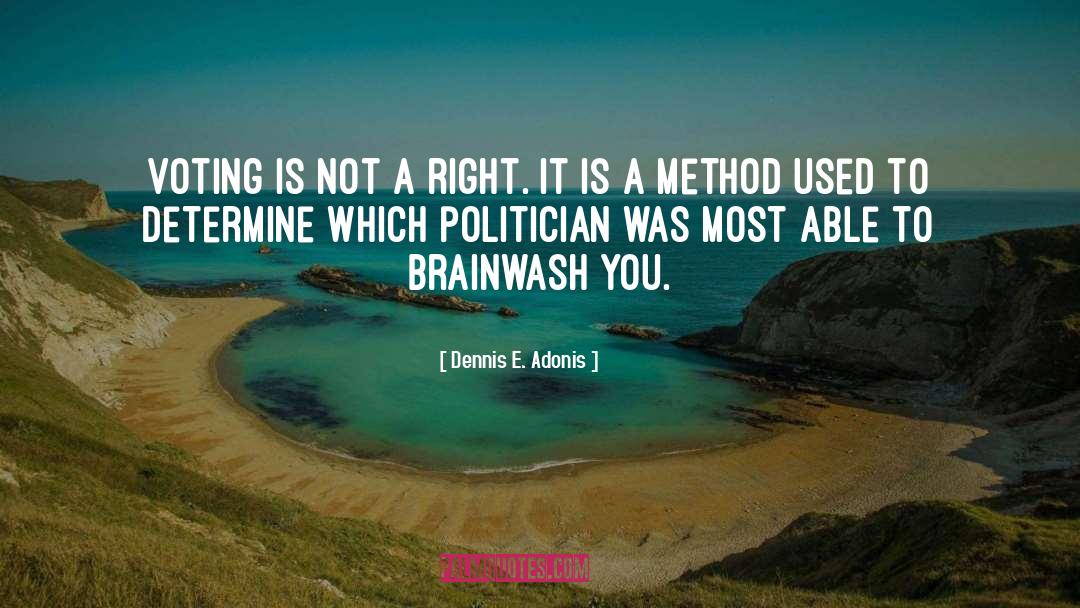 Dennis E. Adonis Quotes: Voting is not a right.