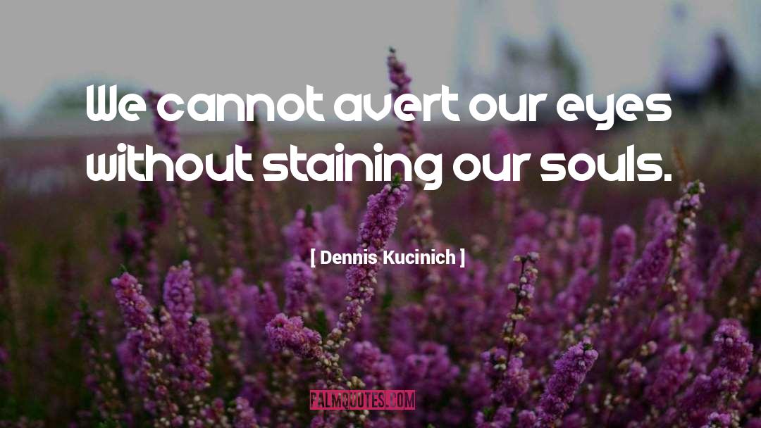 Dennis Kucinich Quotes: We cannot avert our eyes