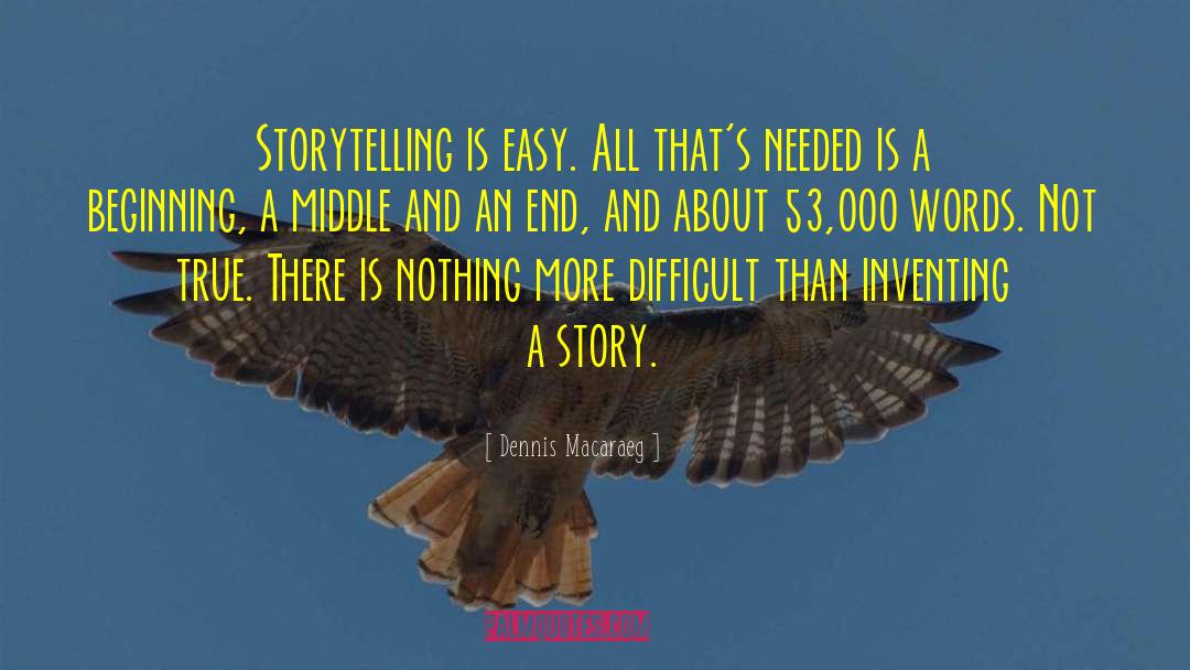Dennis Macaraeg Quotes: Storytelling is easy. All that's