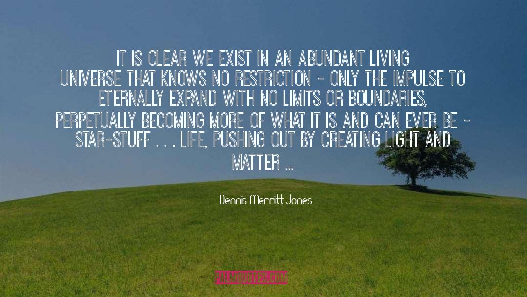 Dennis Merritt Jones Quotes: It is clear we exist