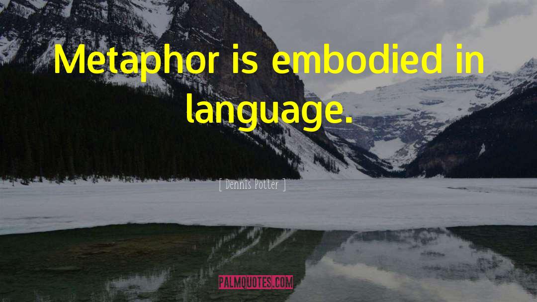 Dennis Potter Quotes: Metaphor is embodied in language.
