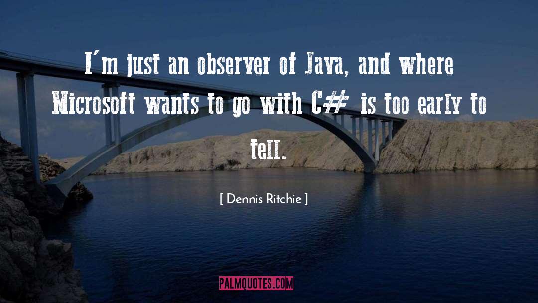 Dennis Ritchie Quotes: I'm just an observer of