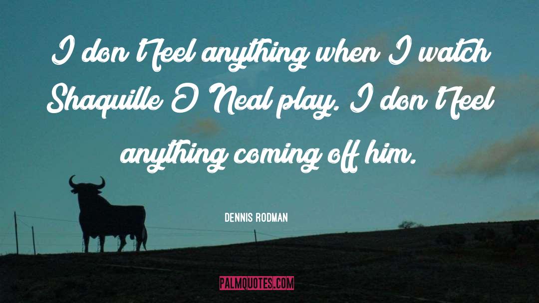 Dennis Rodman Quotes: I don't feel anything when