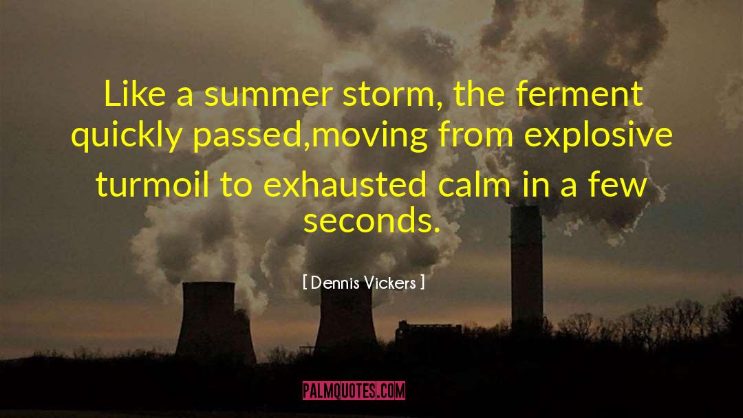 Dennis Vickers Quotes: Like a summer storm, the