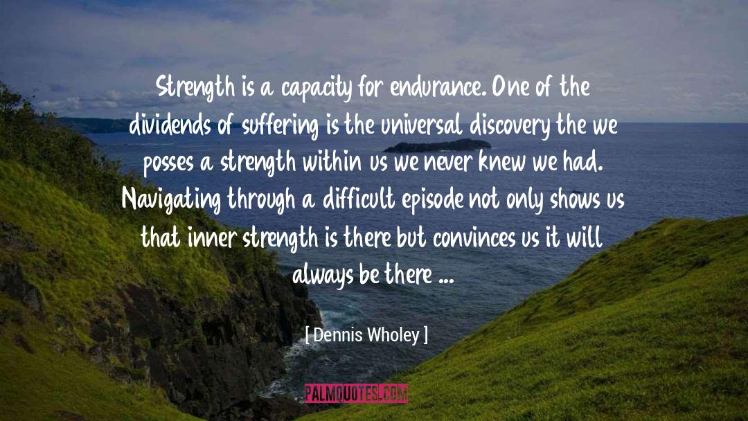 Dennis Wholey Quotes: Strength is a capacity for