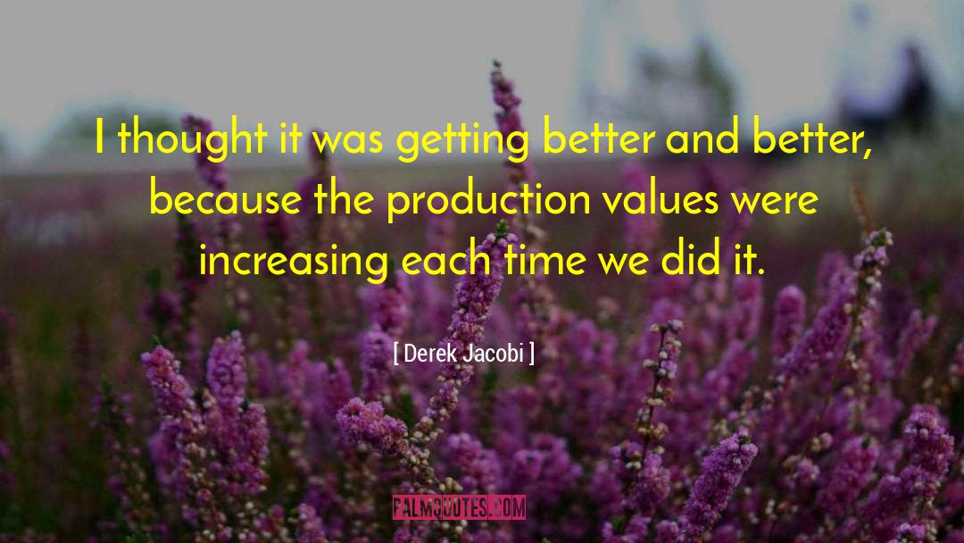 Derek Jacobi Quotes: I thought it was getting