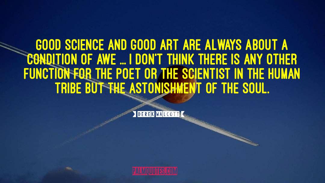 Derek Walcott Quotes: Good science and good art