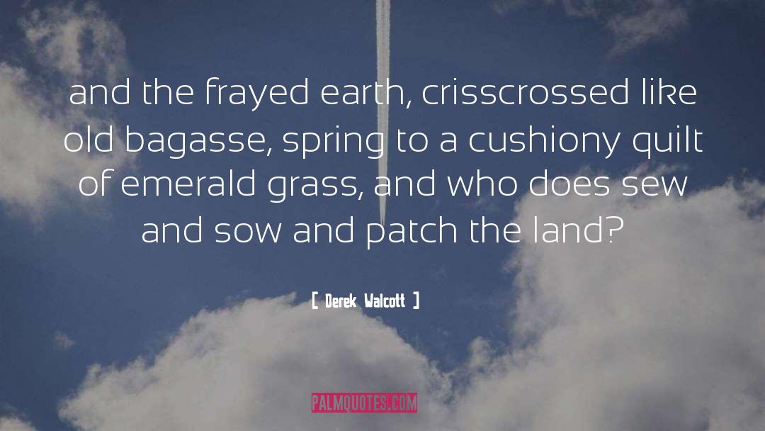 Derek Walcott Quotes: and the frayed earth, crisscrossed
