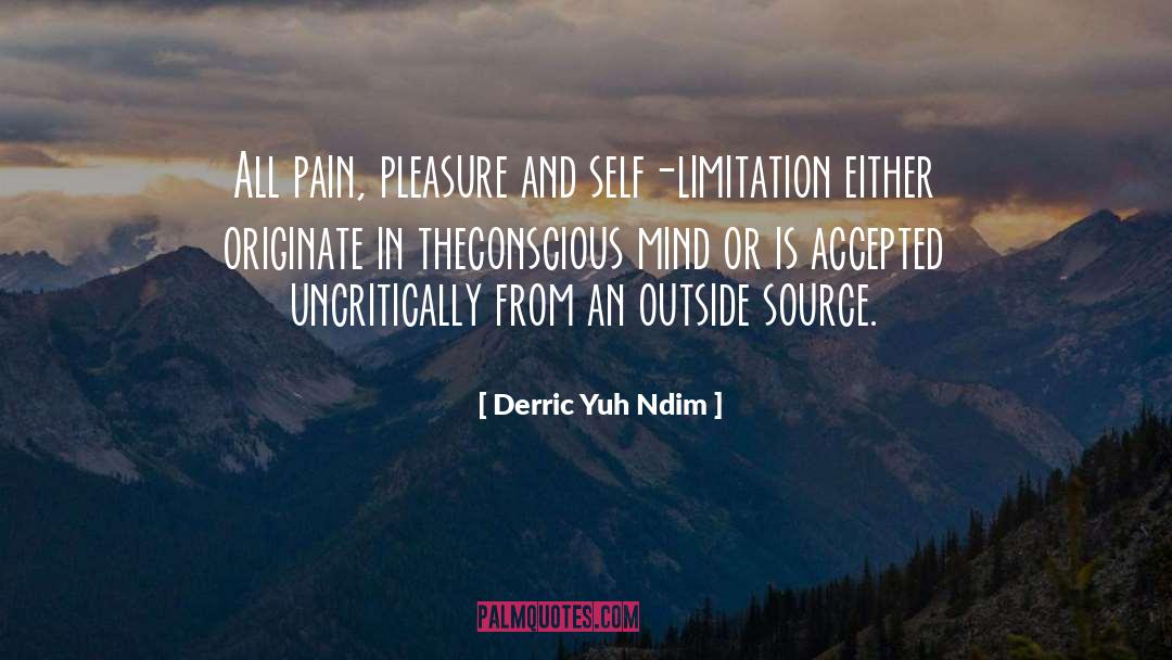 Derric Yuh Ndim Quotes: All pain, pleasure and self-limitation