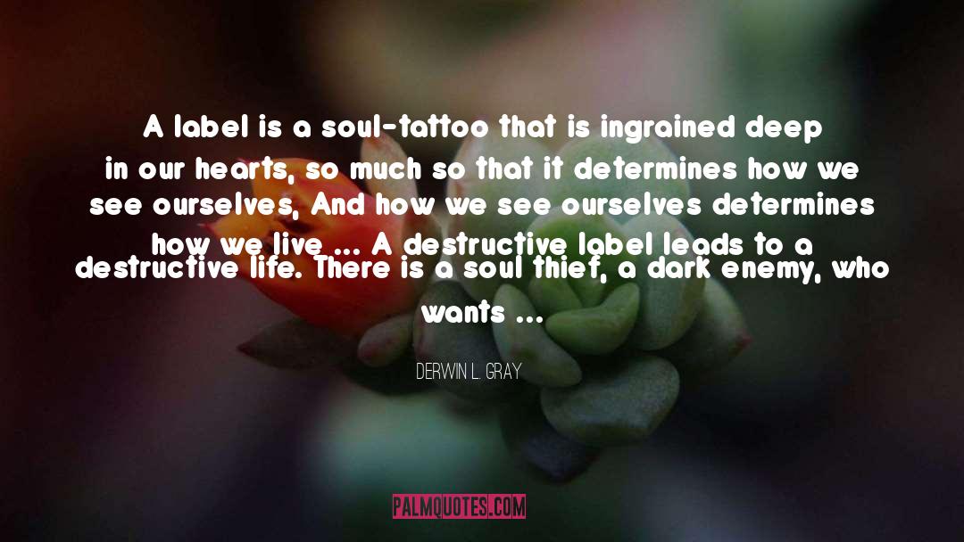 Derwin L. Gray Quotes: A label is a soul-tattoo