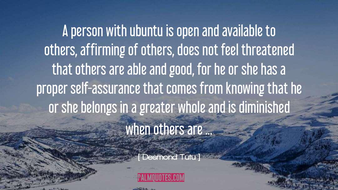 Desmond Tutu Quotes: A person with ubuntu is