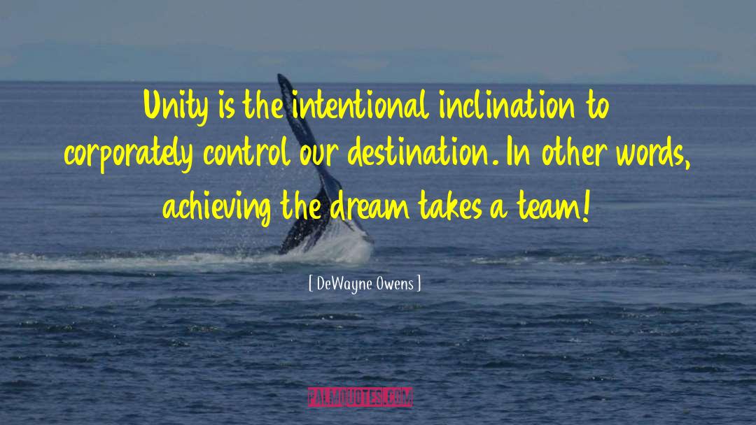 DeWayne Owens Quotes: Unity is the intentional inclination